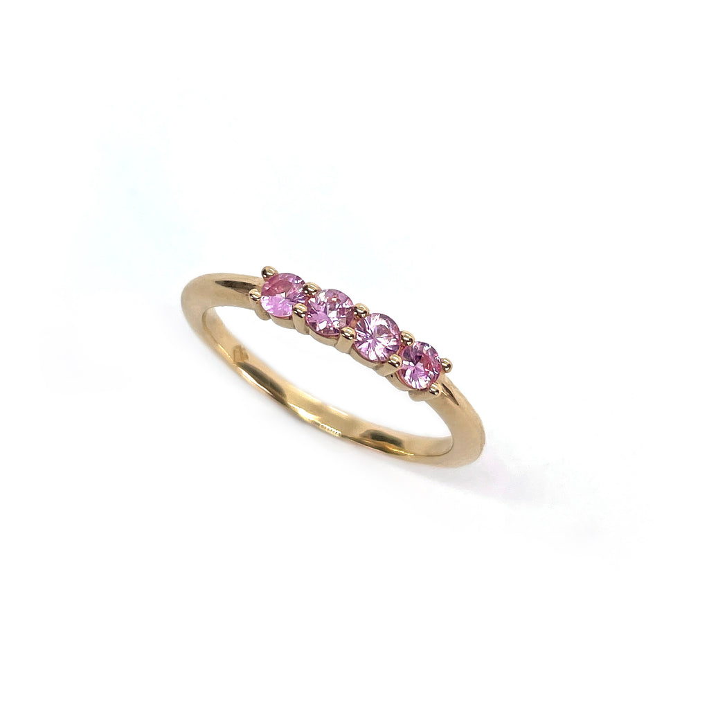 Pink sapphire wedding on sale band