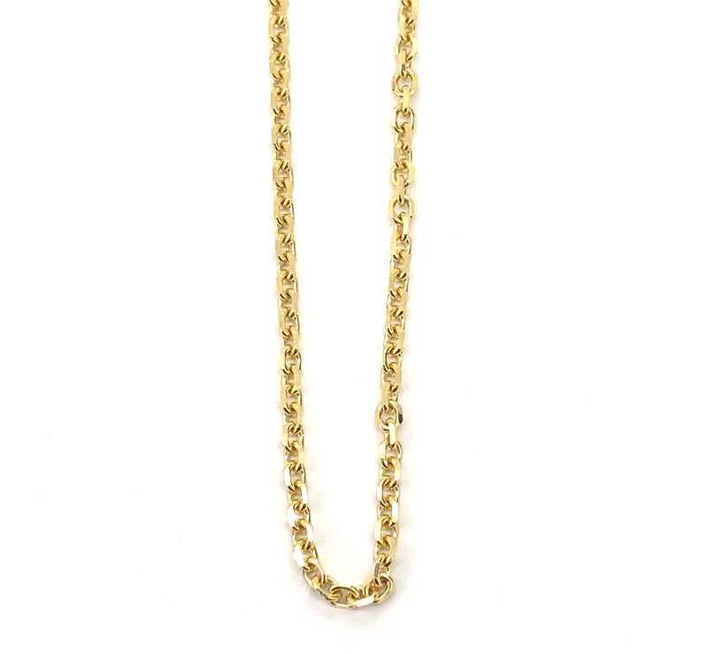 2mm  Diamond Cut Cable Chain - 14k Yellow Gold