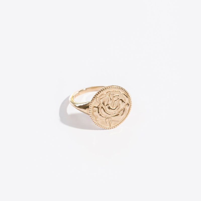 Rose Coin Signet Ring