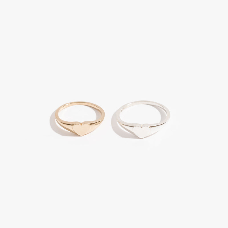 Petite Heart Signet Ring