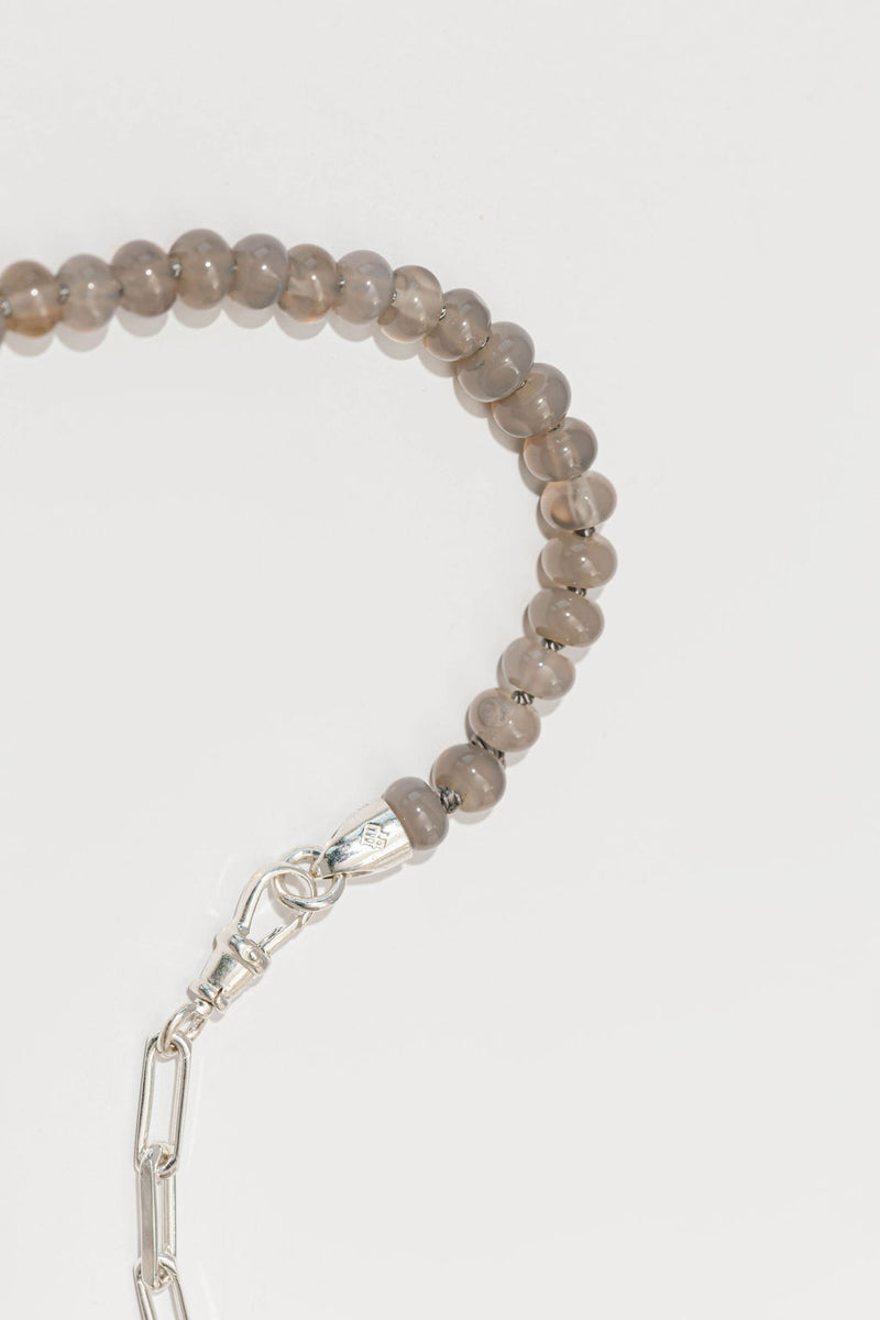 50.50. Grey Moonstone and Paperclip Necklace