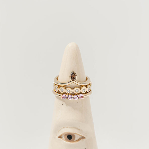 ADEN Ring with Pink Sapphires - Size 8 *READY to SHIP*