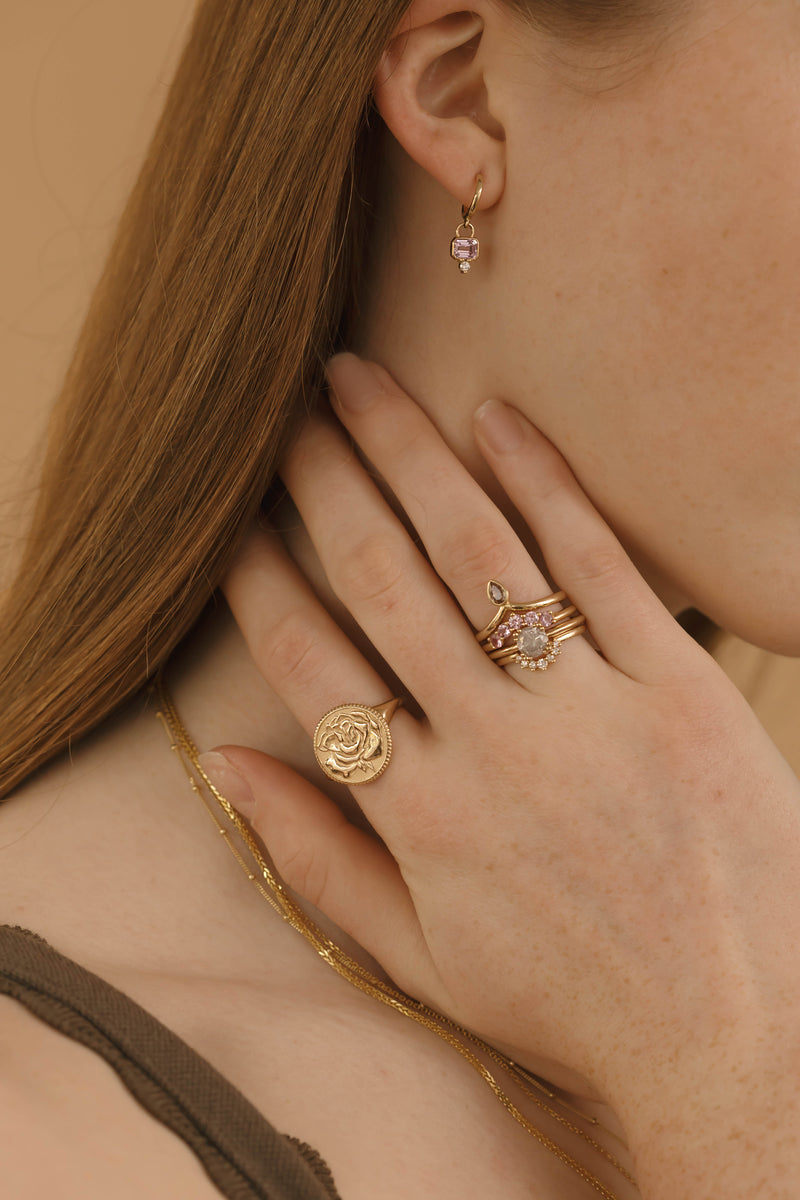 Rose Coin Signet Ring