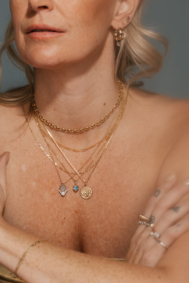ARYN Agate, Sapphire & Diamond Necklace