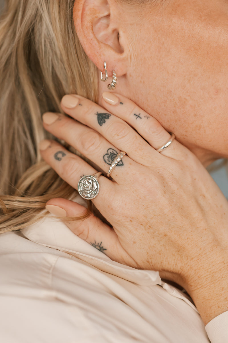 Rose Coin Signet Ring