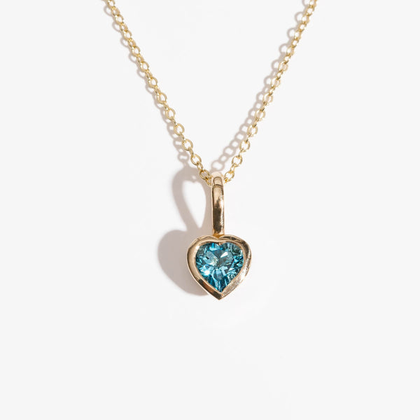 Heart Charm - Blue Topaz