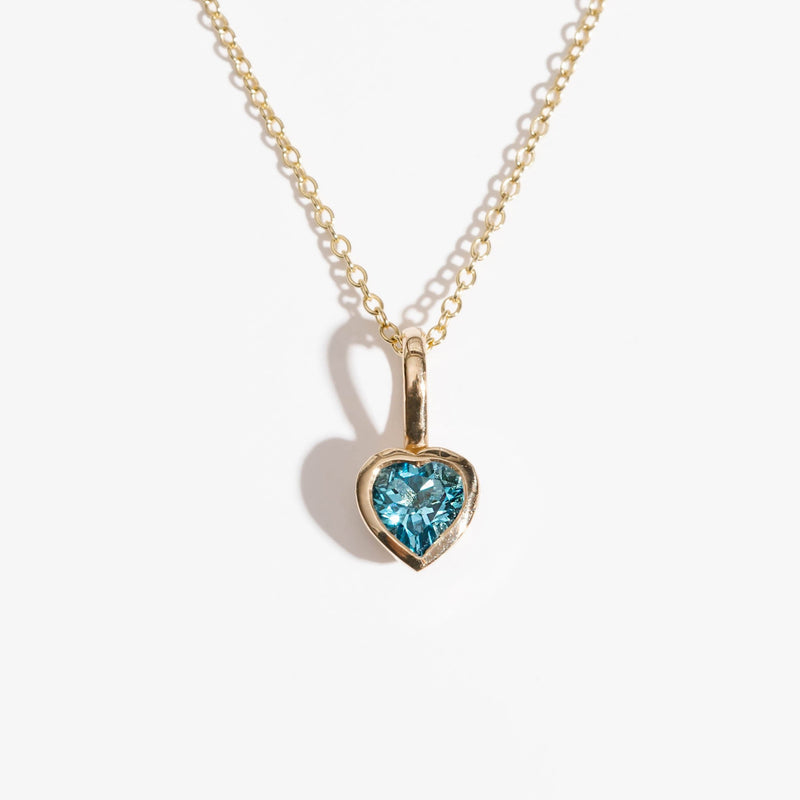 Heart Charm - Blue Topaz