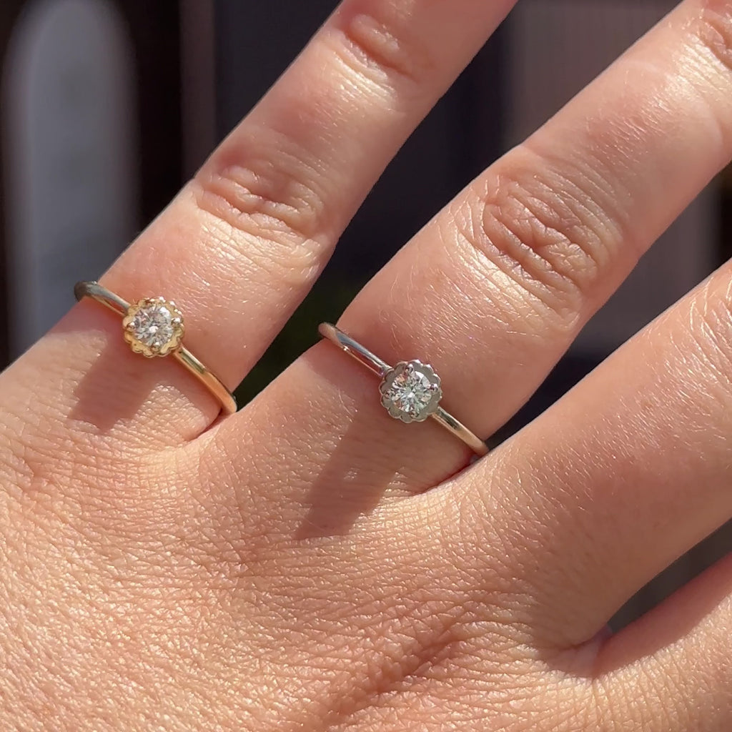 14kt gold Lab Diamond Solitaire Engagement Ring Sita Fine Jewelry Granville Island Vancouver