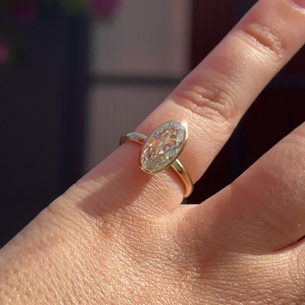 2ct large oval moval lab diamond solitaire engagement ring granville island vancouver