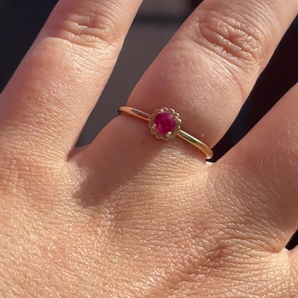 round ruby solitaire engagement ring sita fine jewelry granville island vancouver