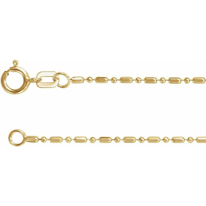 1.15mm Alternating Bead Chain in 14k