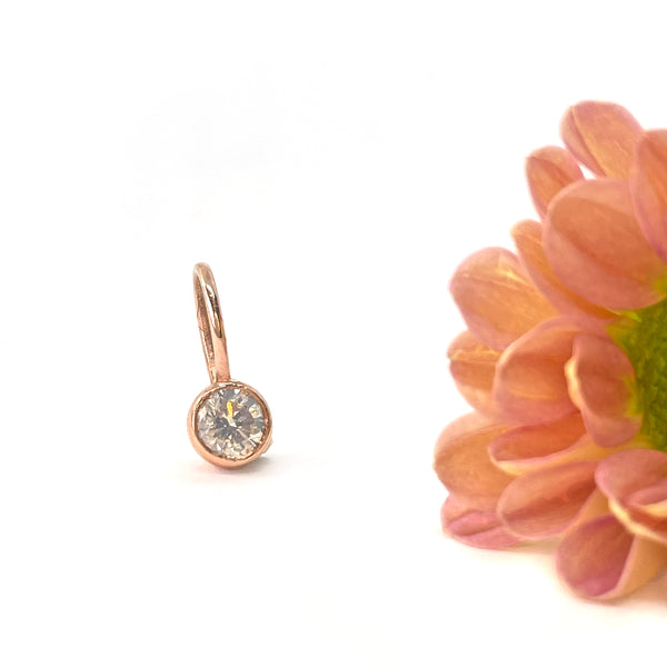 0.28ct/4mm Diamond DESI Charm in 14k Rose Gold
