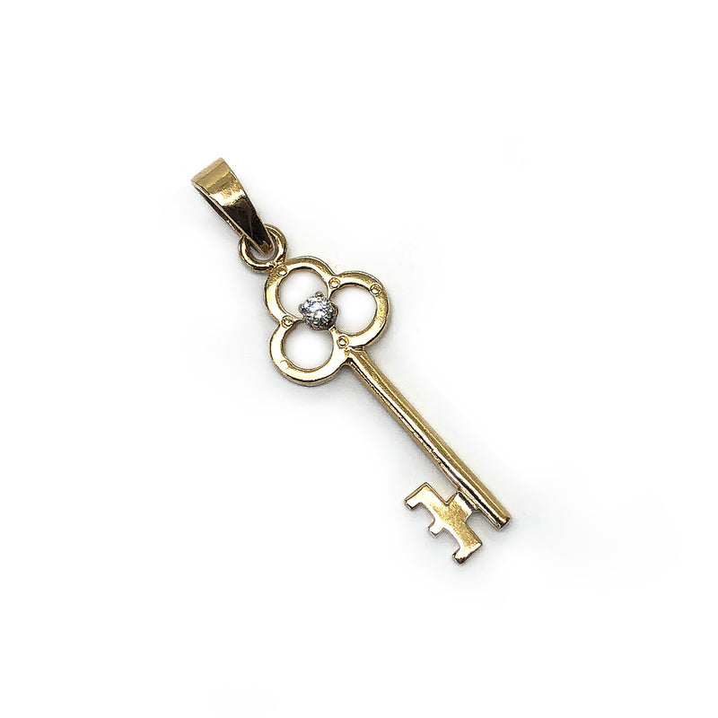 *Estate* 14k Diamond Key Charm