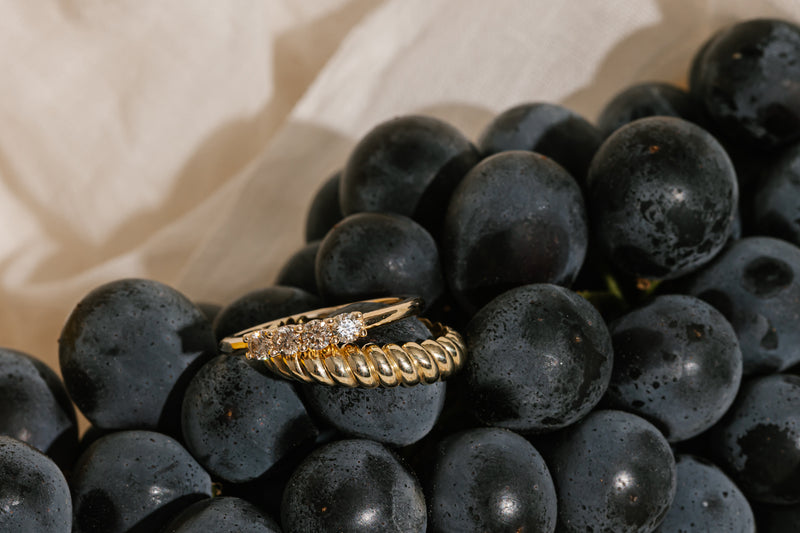 ADEN Ring with Champagne Diamonds