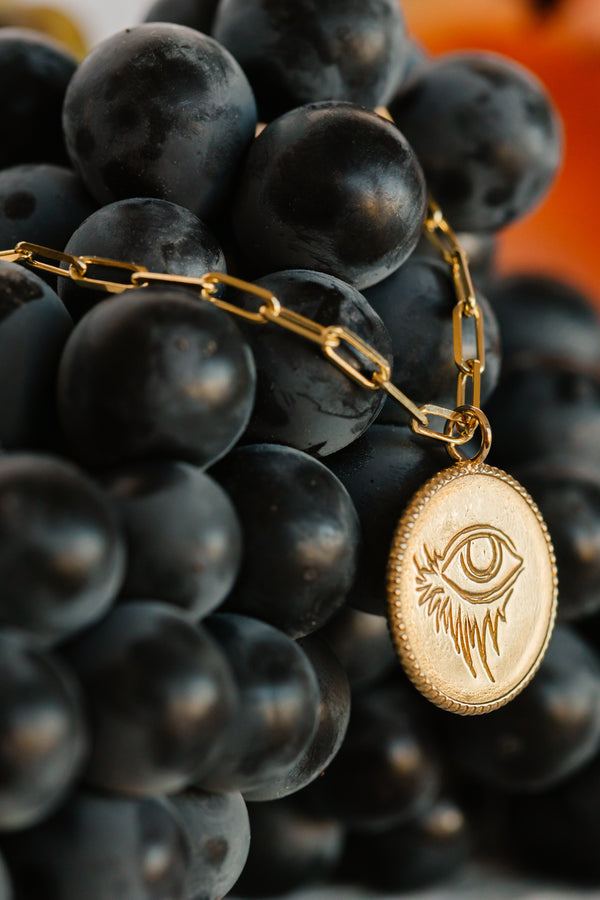 14k Large COIN Charm - EYE of ALEX