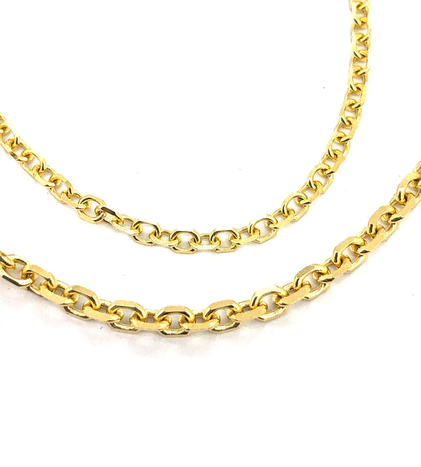 2.75mm Diamond Cut Cable Chain - 14k Yellow Gold