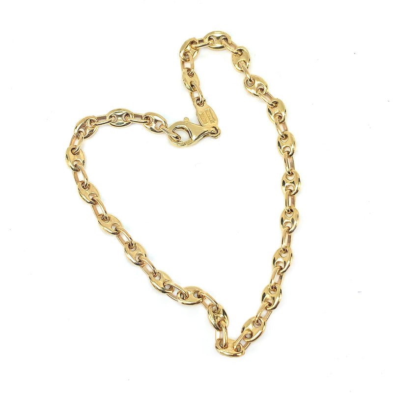 3.75mm Puffed Mariner Link Bracelet in 14k yellow gold