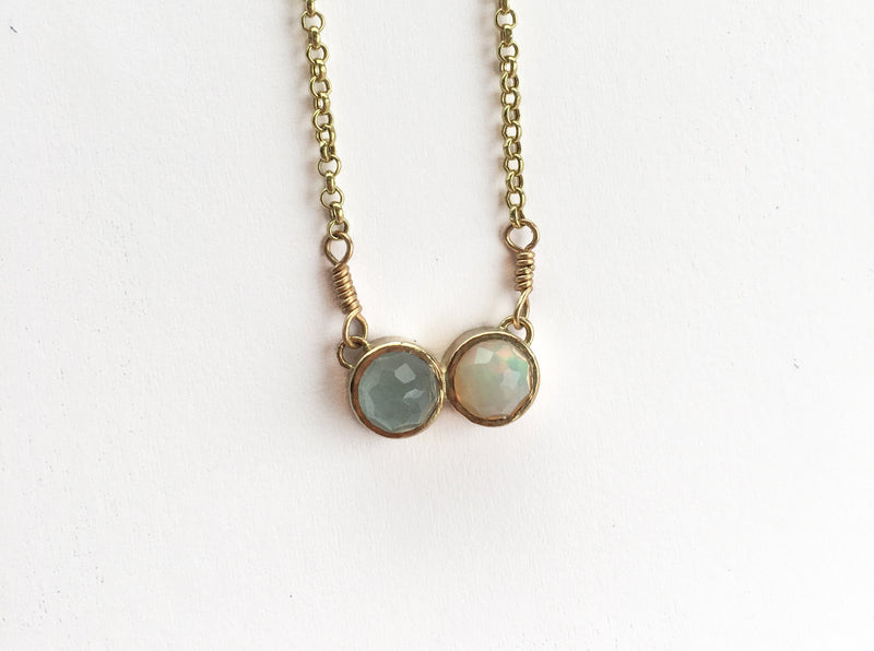 CADI Aquamarine & Opal Necklace