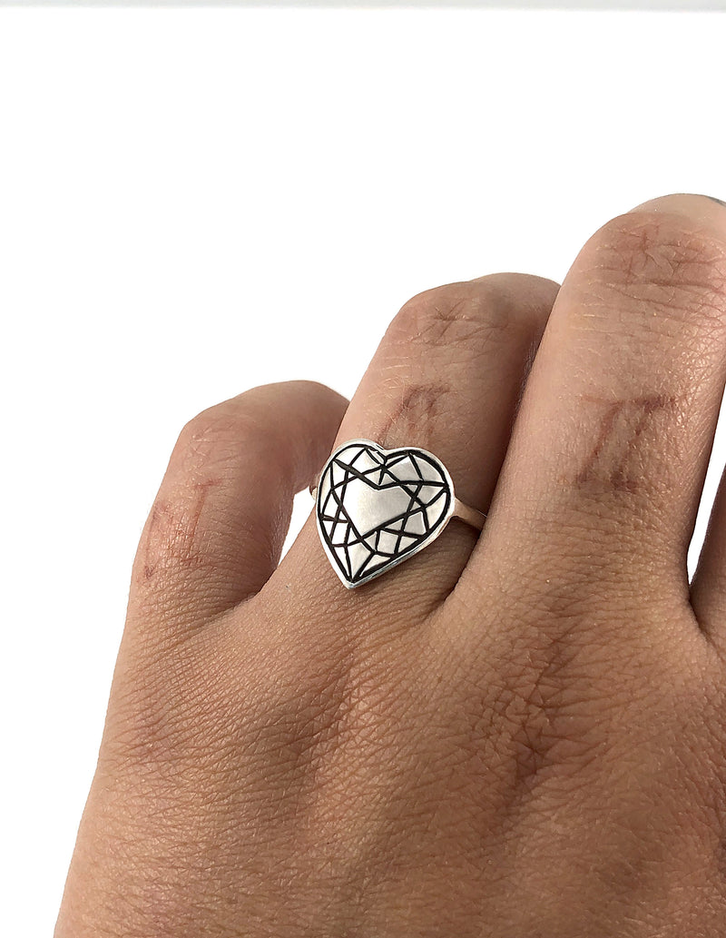 Eastern Facets Ring - Heart Cut