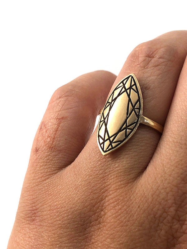 MARQUISE CUT Ring in 10k Gold